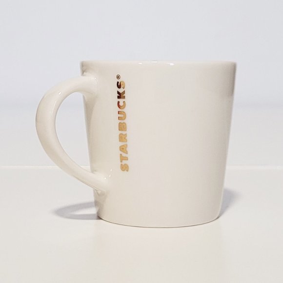 2/$30 - Starbucks 3oz Espresso Demi-Tasse Peace Gold Foil Cup - NIB - Picture 4 of 6
